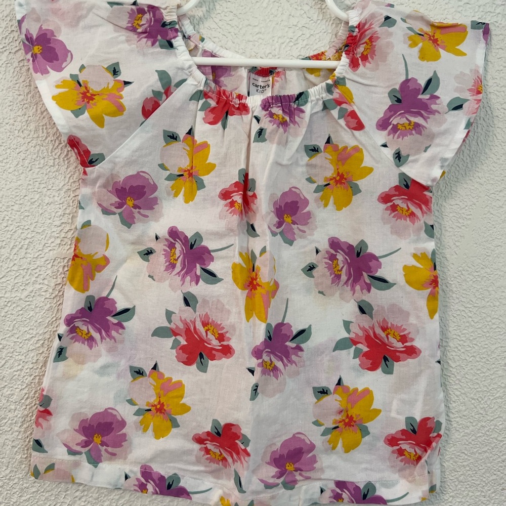 Carter's Girls' Floral Top - Pink, Yellow, Purple